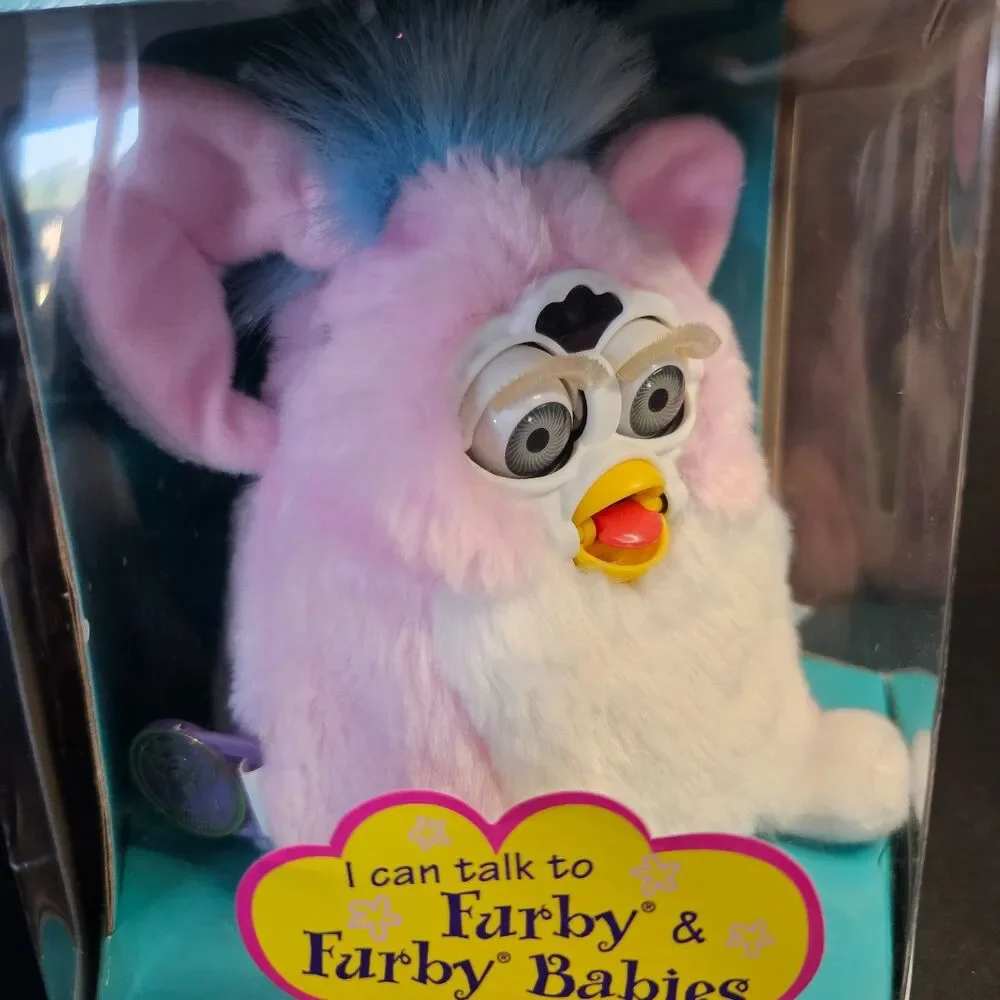 New Pink White Furby Baby, Vtg Sealed 1999 Tiger Electronics Talking Pet